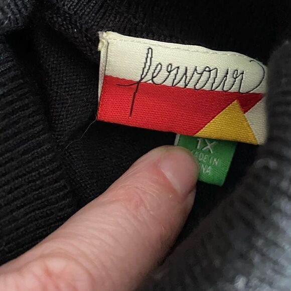 ModCloth Fervour Sweater Turtle Black Alpaca Blend 1X Plus - Picture 3 of 5